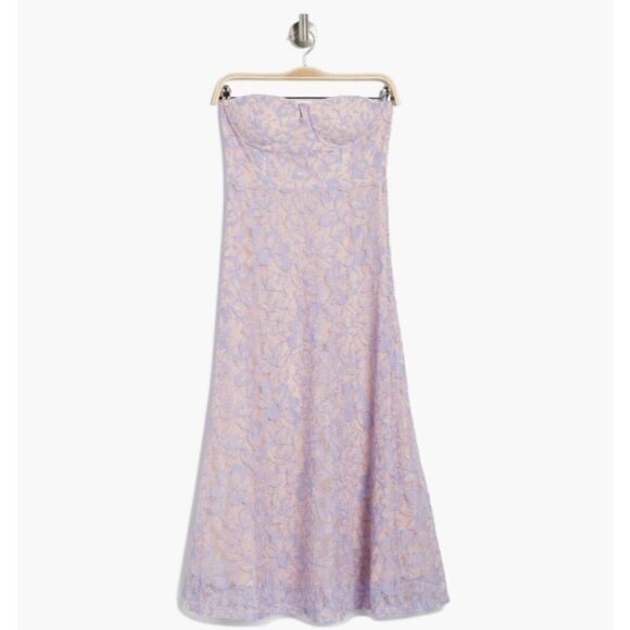 Nordstrom NWT Emma Strapless Lace Midi Dress size XL - Picture 3 of 4